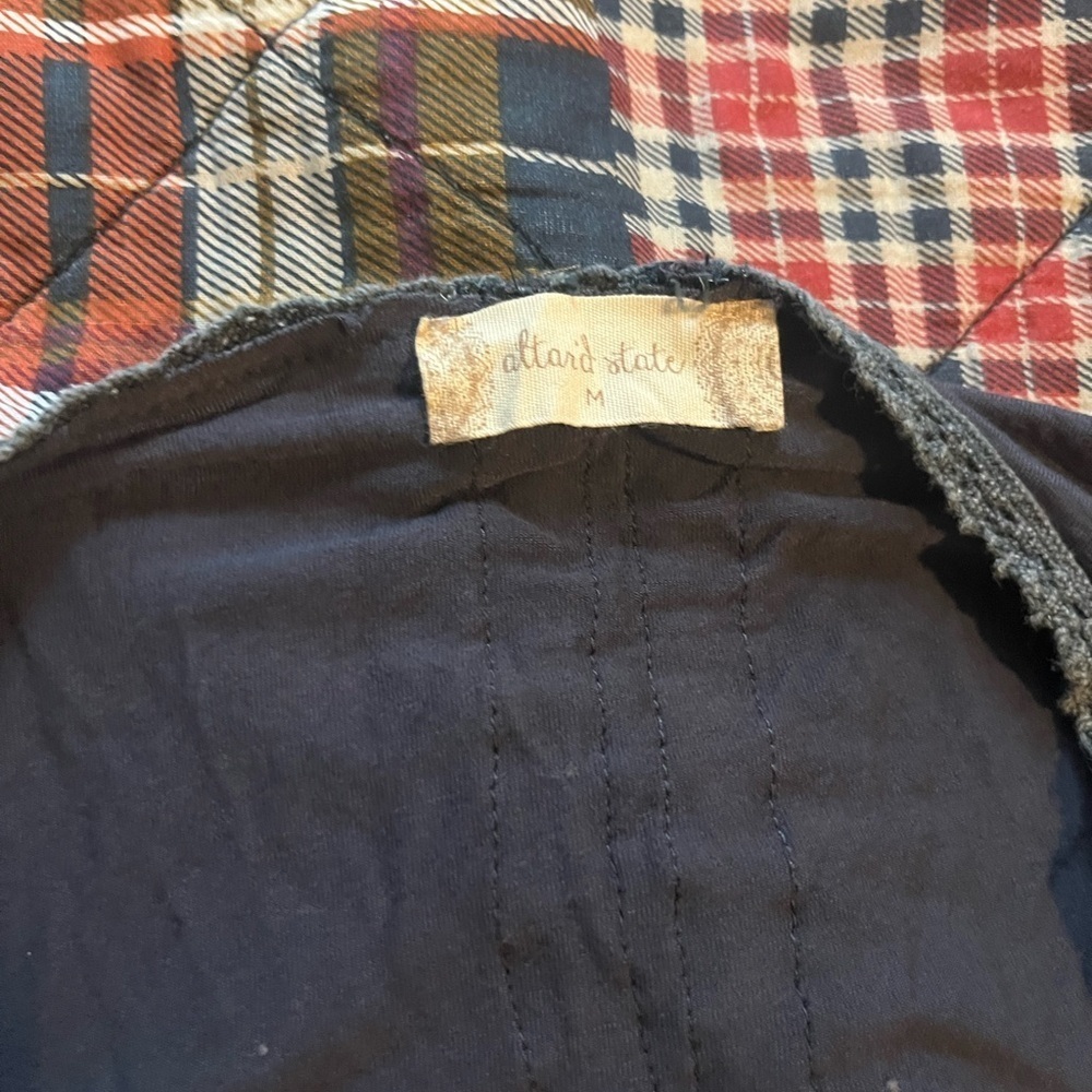 Altar'd State Grey Blue Sleeveless Shaw - Picture 6 of 7